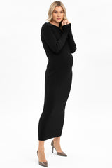 STELLA | Black Long-Sleeve Maternity Dress