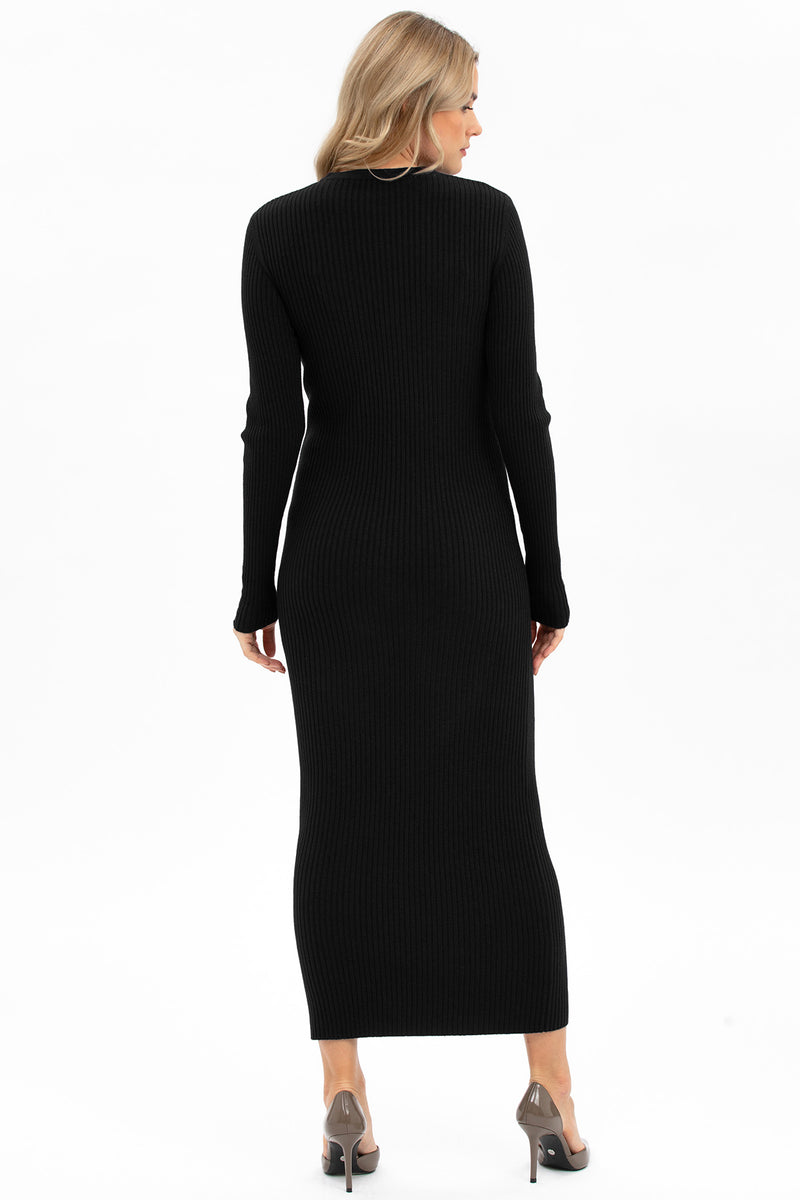 STELLA | Black Long-Sleeve Maternity Dress