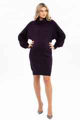 LUNA | Plum Maternity Dress with Puff Sleeves