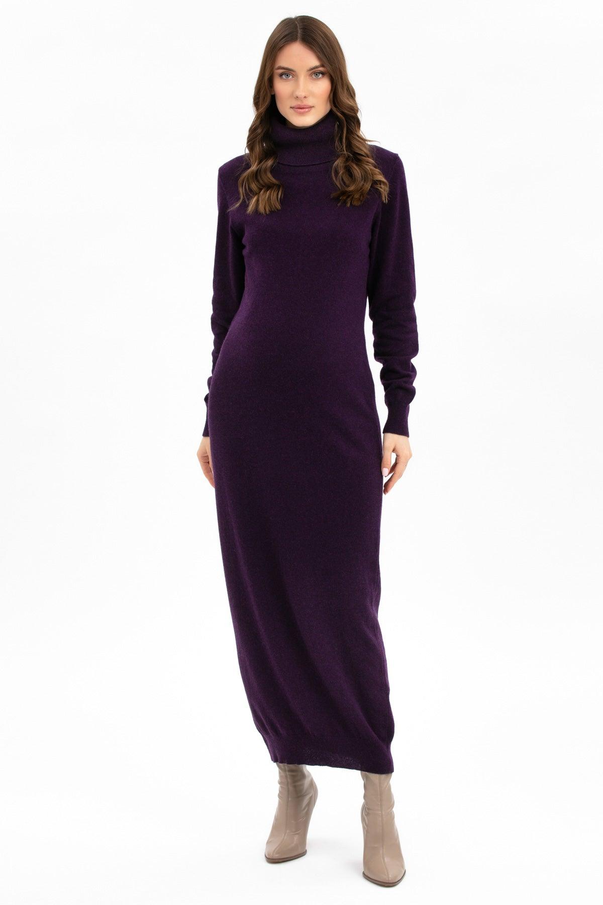 LA SALLE | Maxi Abito Premaman Aderente Plum in Lana e Cachemire