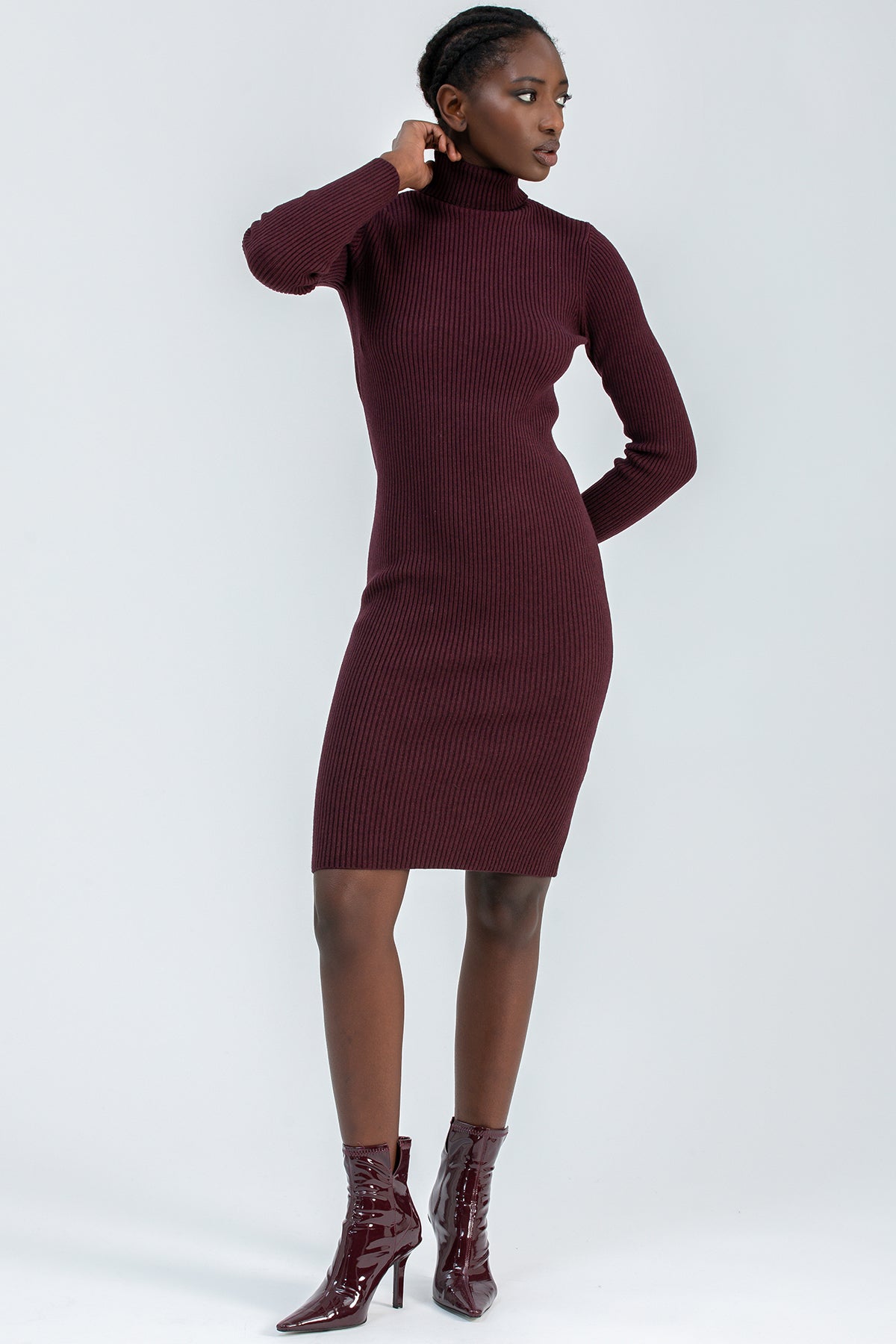 CELESTE | Abito Aderente Bordeaux