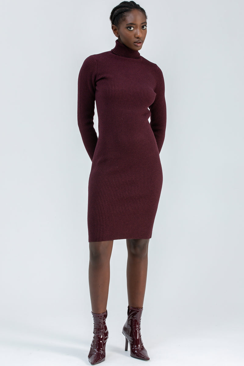 CELESTE | Abito Aderente Bordeaux