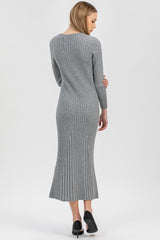 GEMMA | Grey Long Sleeve Dress