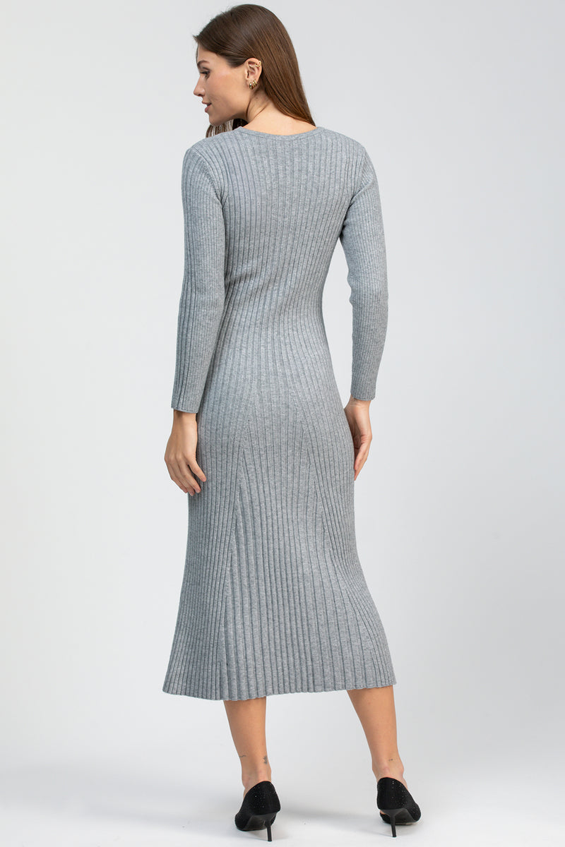 GEMMA | Grey Long Sleeve Maternity Dress