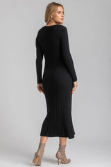 GEMMA | Brown Long Sleeve Maternity Dress