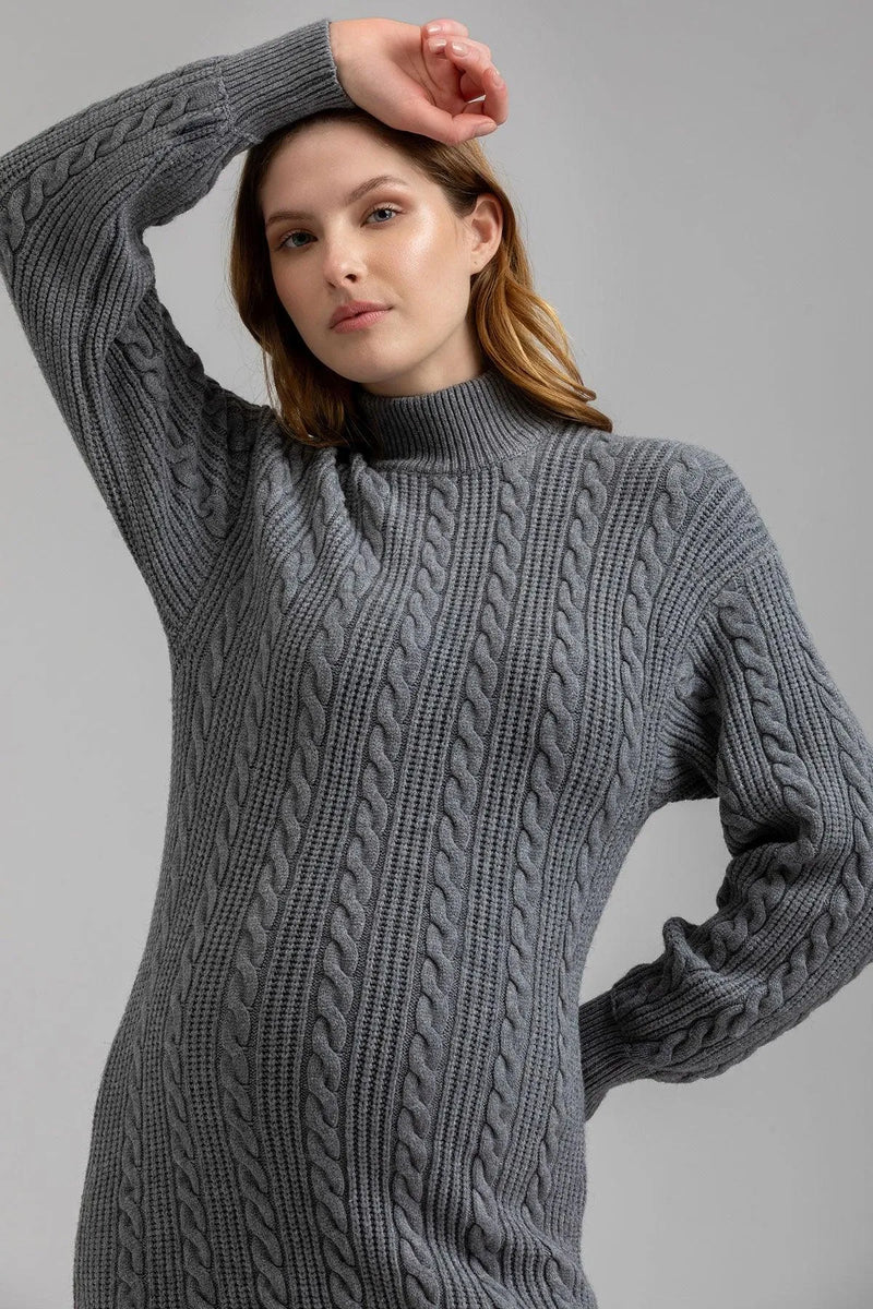 ELETTRA | Abito Premaman Grigio con Trecce - Pietro Brunelli