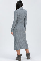 PERLA | Grey Dress with Tricot Knit
