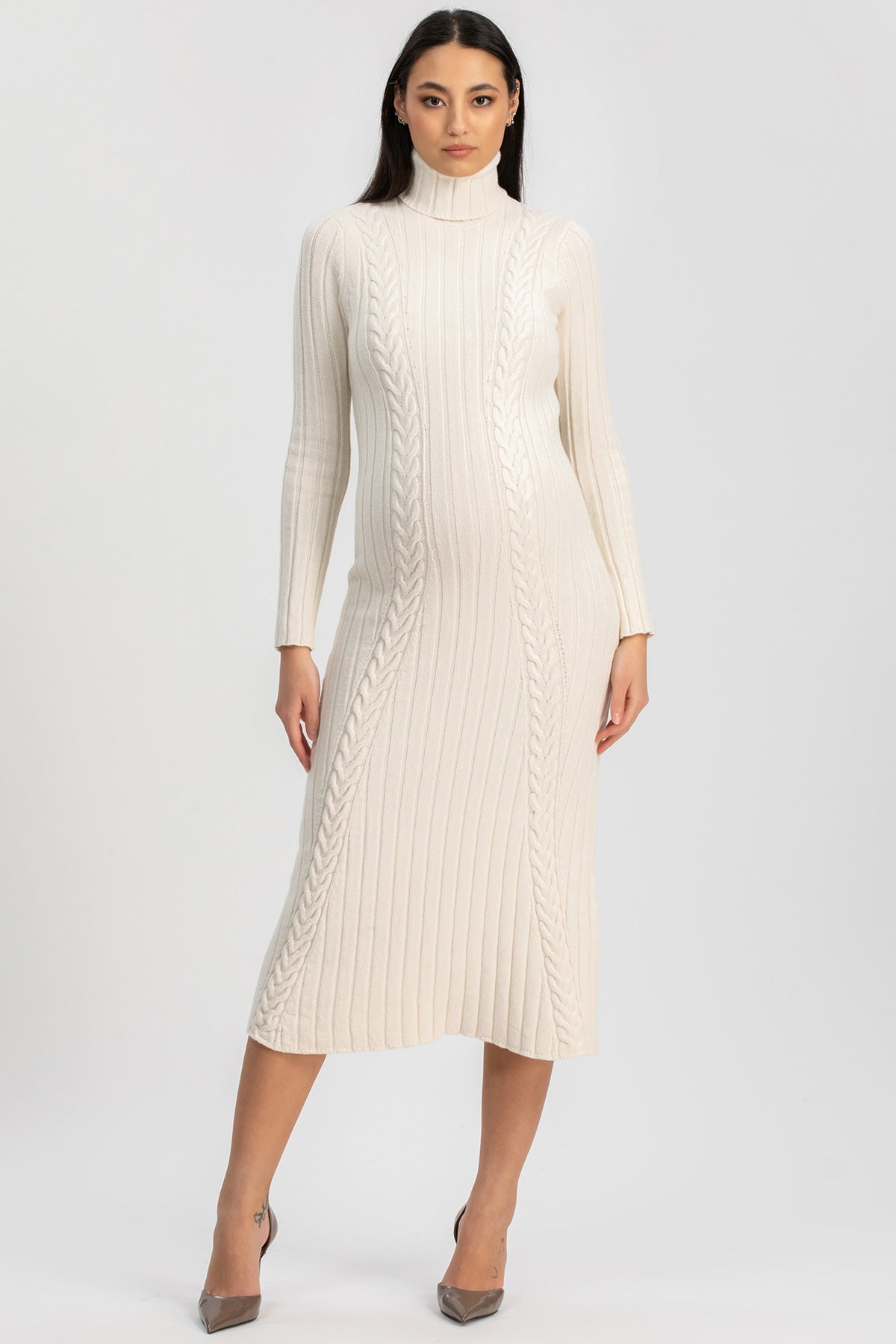 PERLA | Abito Premaman Bianco con Trecce