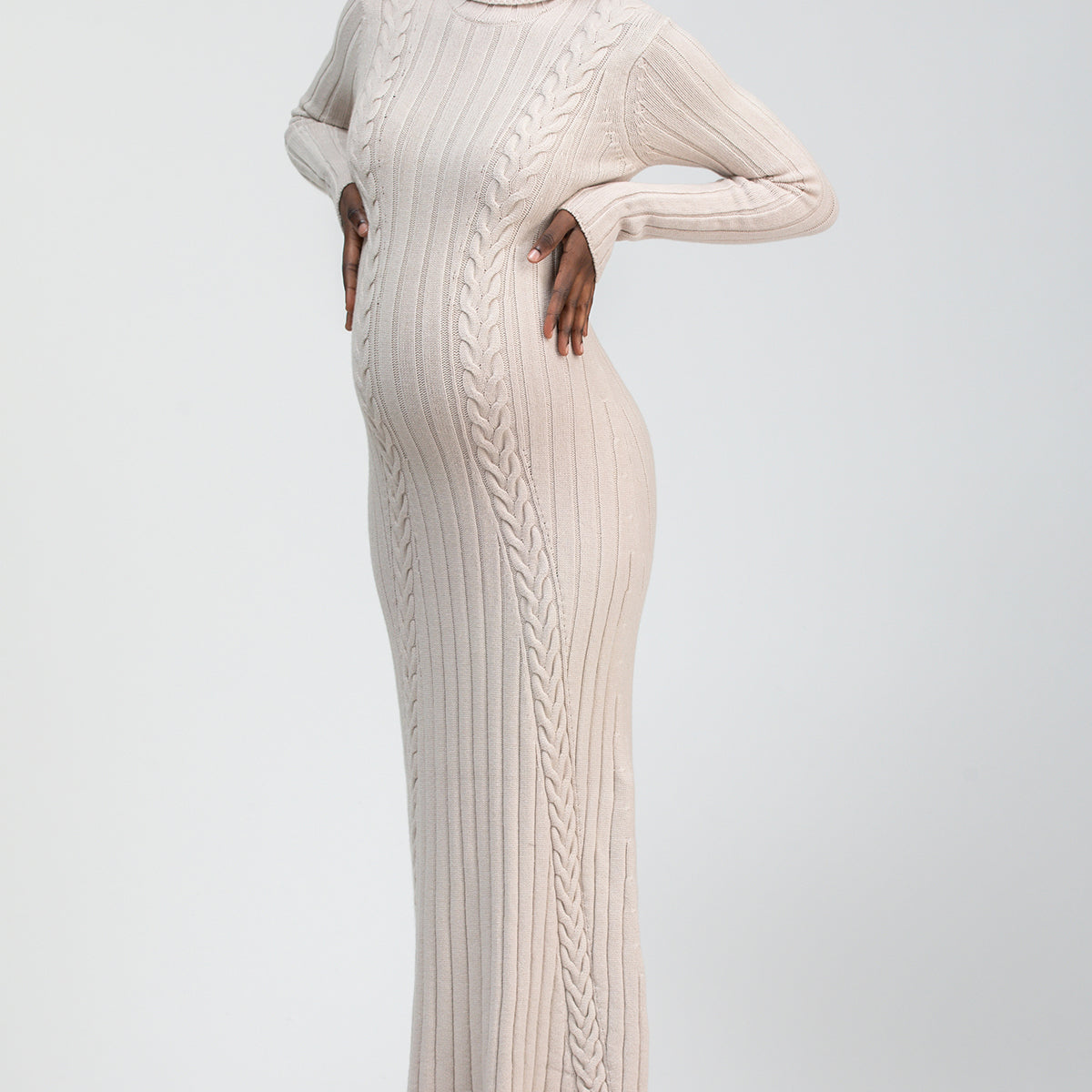 chinese dress ladies Taupe Ribbed Knit Maxi Dress – PinkBlush main image 0