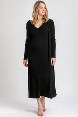 Cardigan Premaman Nero con Spacchi Laterali