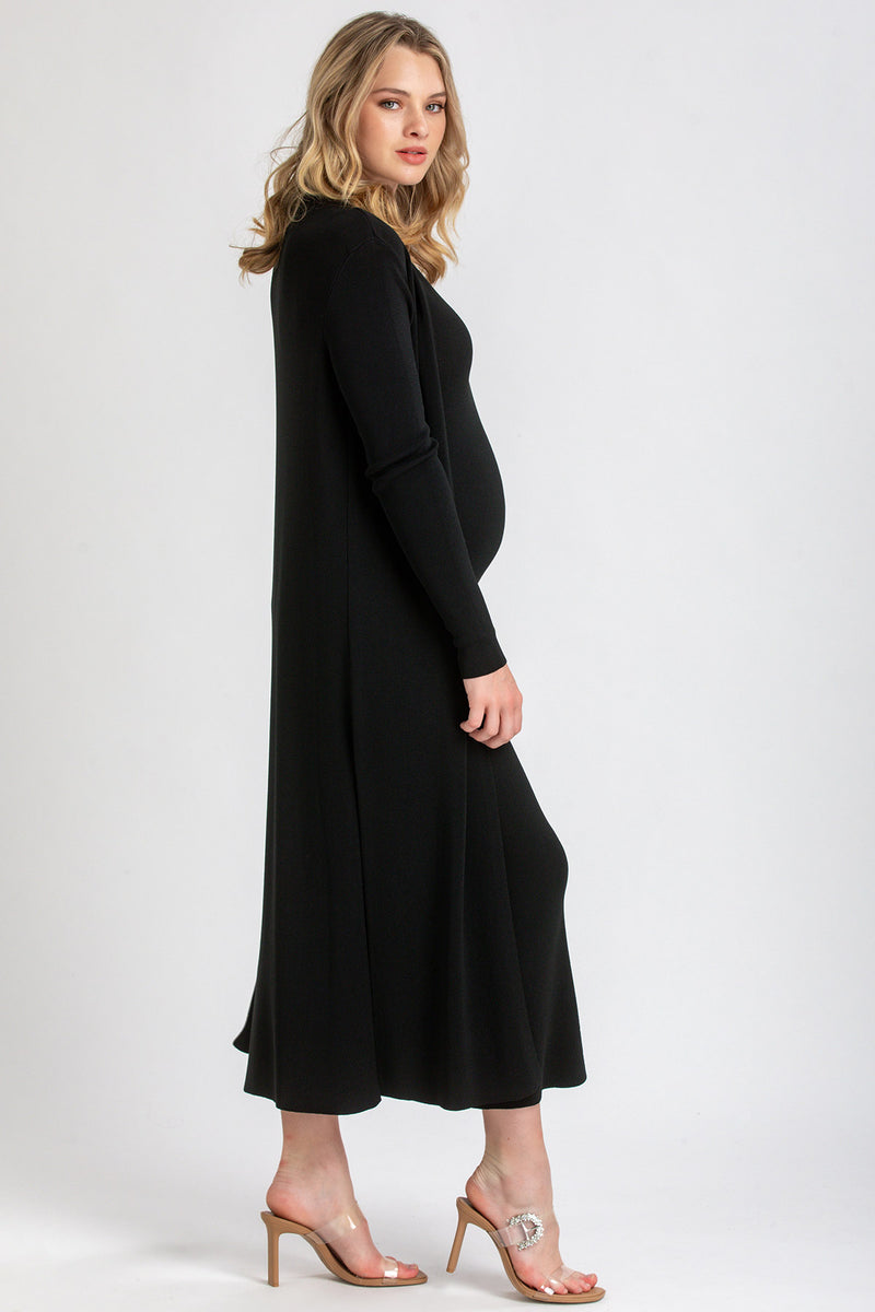 TULIP | Cardigan Premaman Nero con Spacchi Laterali