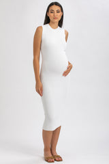 IRIS | Abito Premaman Aderente Bianco a Costine