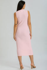 IRIS | Pink Ribbed Fitted Dress