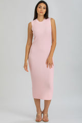 IRIS | Pink Ribbed Fitted Dress