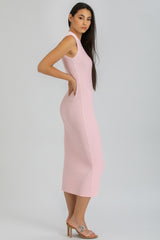 IRIS | Pink Ribbed Fitted Dress