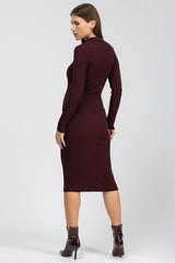 LAVINIA | Abito Premaman Stile Polo Aderente Bordeaux con Colletto