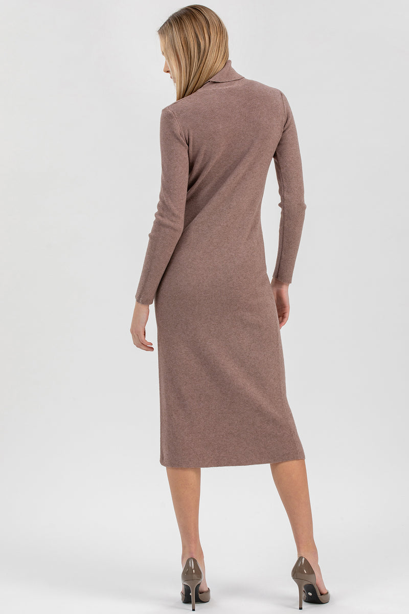 PENELOPE | Abito Aderente Rosa con Spacco Laterale