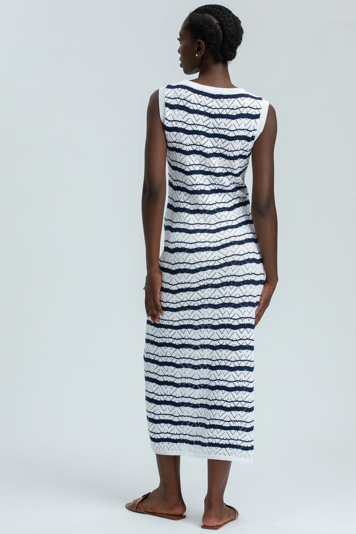 PARAGGI | Maxi Abito Premaman Smanicato a Righe Blu