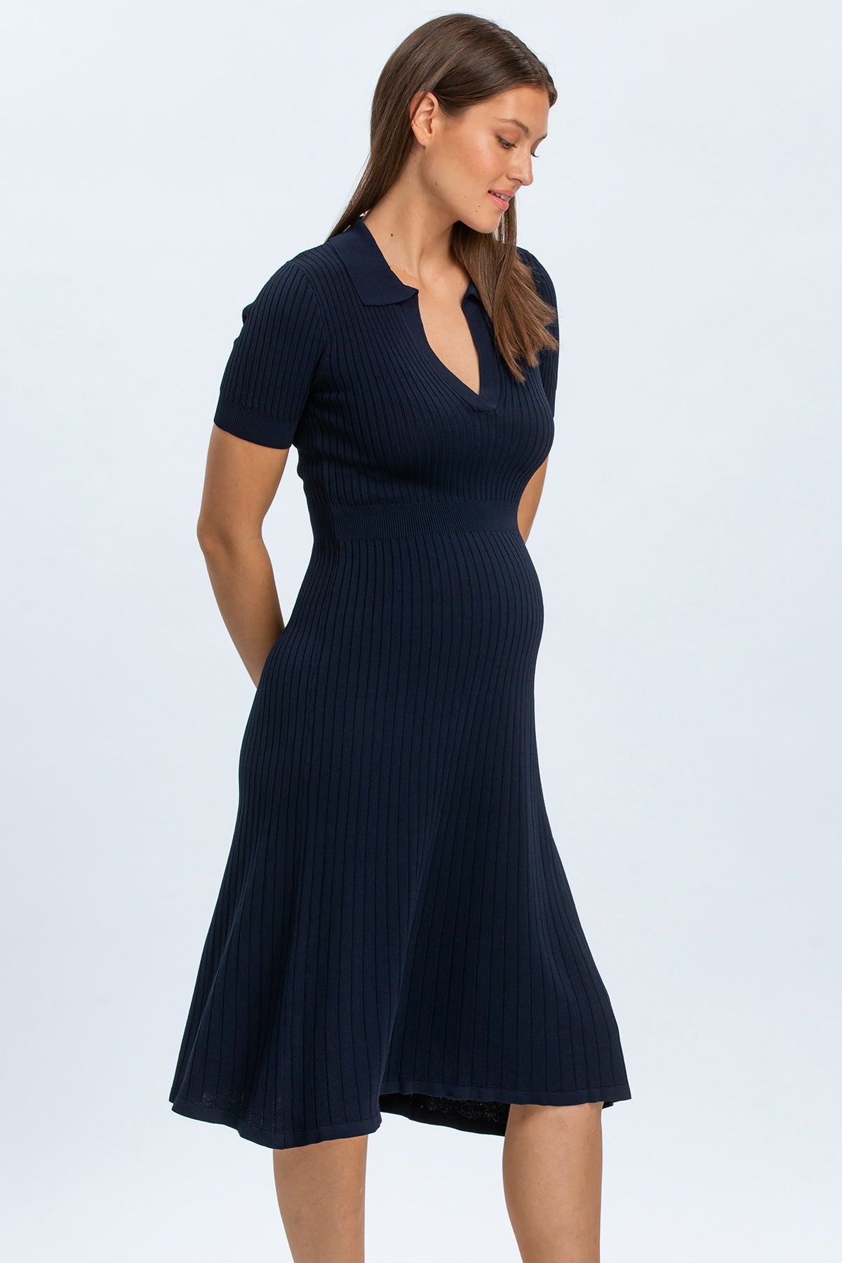 AZALEA | Abito Premaman Svasato Blu Scuro con Colletto