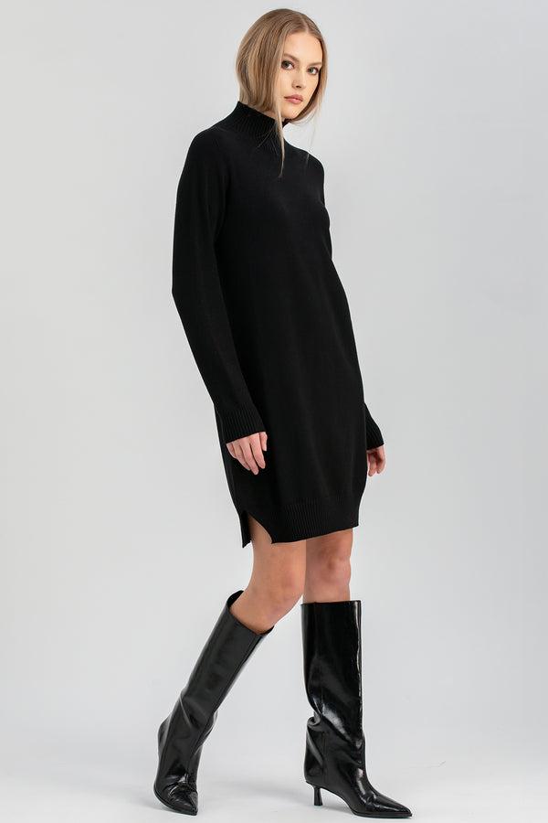 CORINNA | Abito Nero con Maniche Lunghe