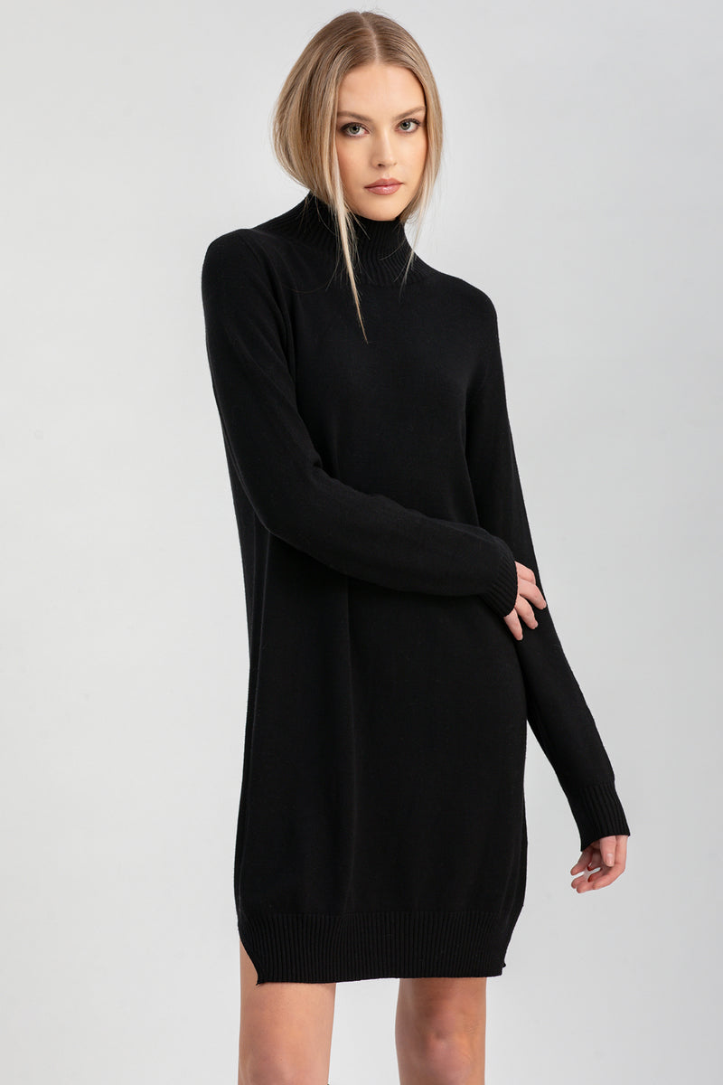 CORINNA | Abito Nero con Maniche Lunghe