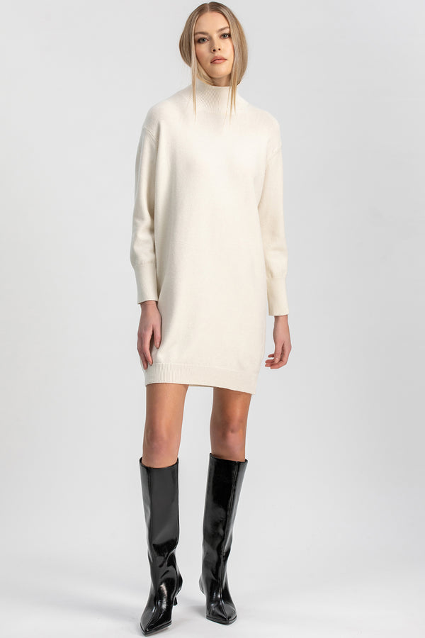 FELICIA | White Mini Dress with Long Sleeves