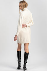 FELICIA | White Mini Dress with Long Sleeves