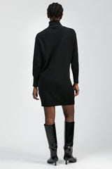 FELICIA | Black Maternity Mini Dress with Long Sleeves