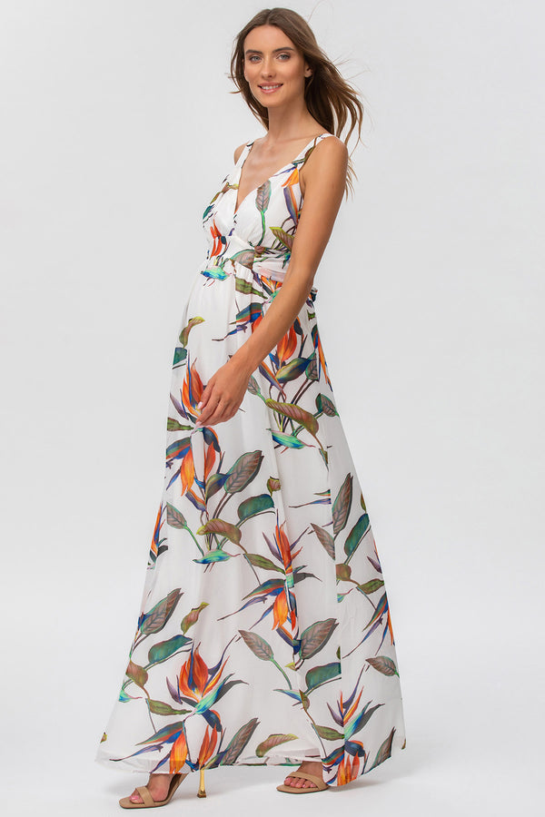 MURANO | Maternity Maxi Dress for Ceremony with Sterlizia Print