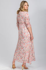 JASMINE QA42 | Maternity Dress in Printed Chiffon 