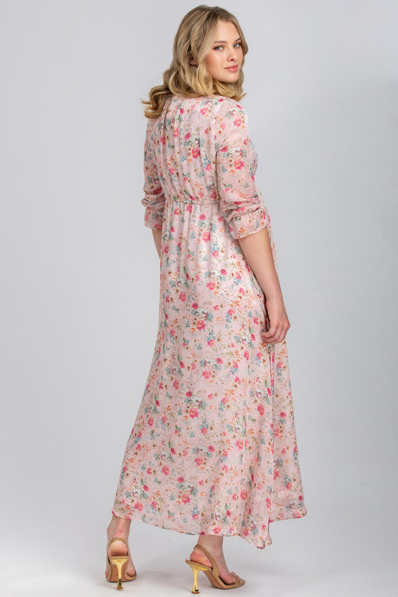 JASMINE QA42 | Maternity Dress in Printed Chiffon 