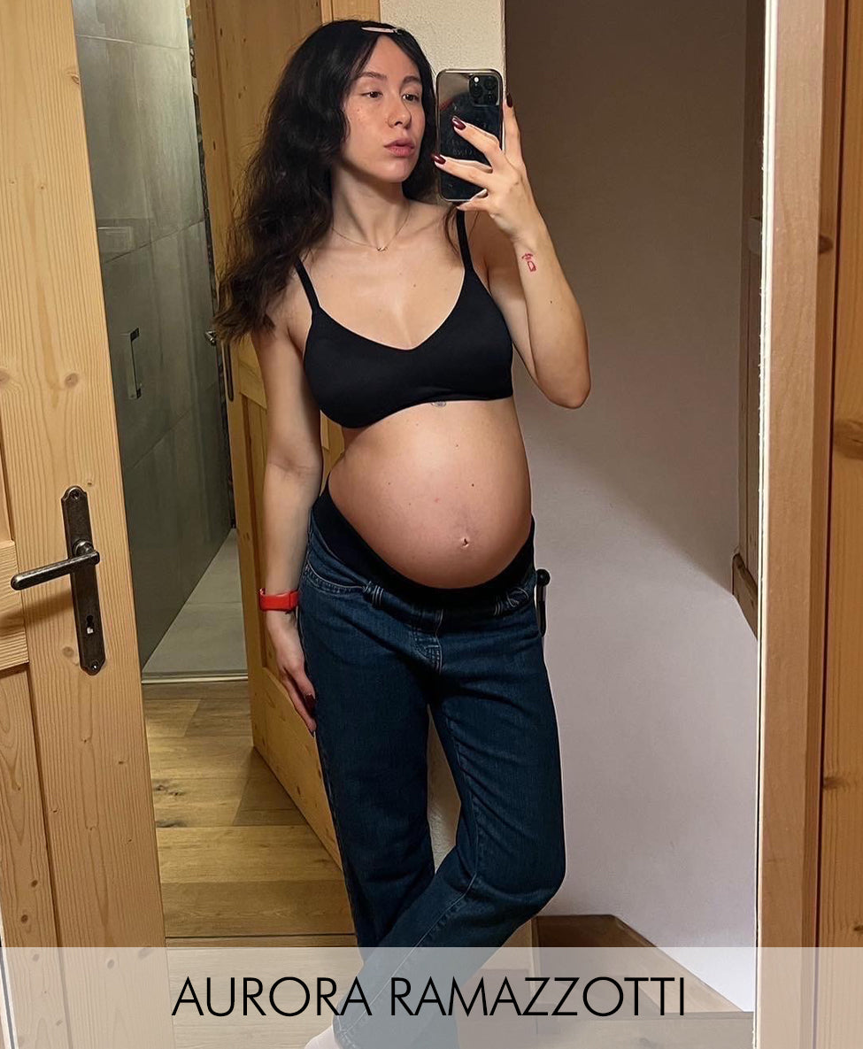 Aurora ramazzotti veste il jeans premaman pietro brunelli