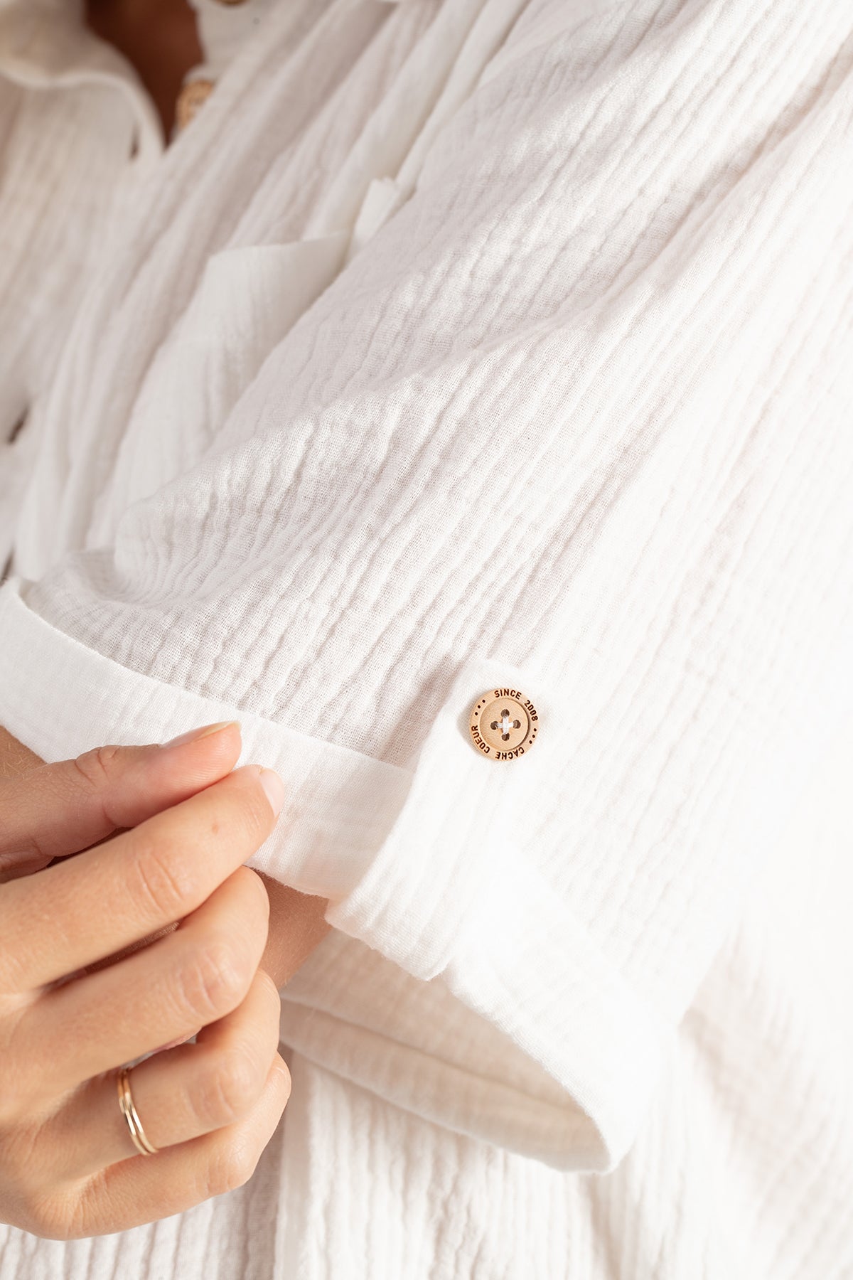 BERTILLE | Abito Chemisier Premaman e Allattamento Bianco