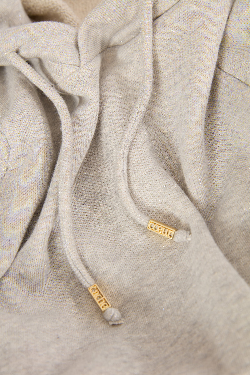 BILLIE | Felpa Premaman e Allattamento Grigia con Cappuccio