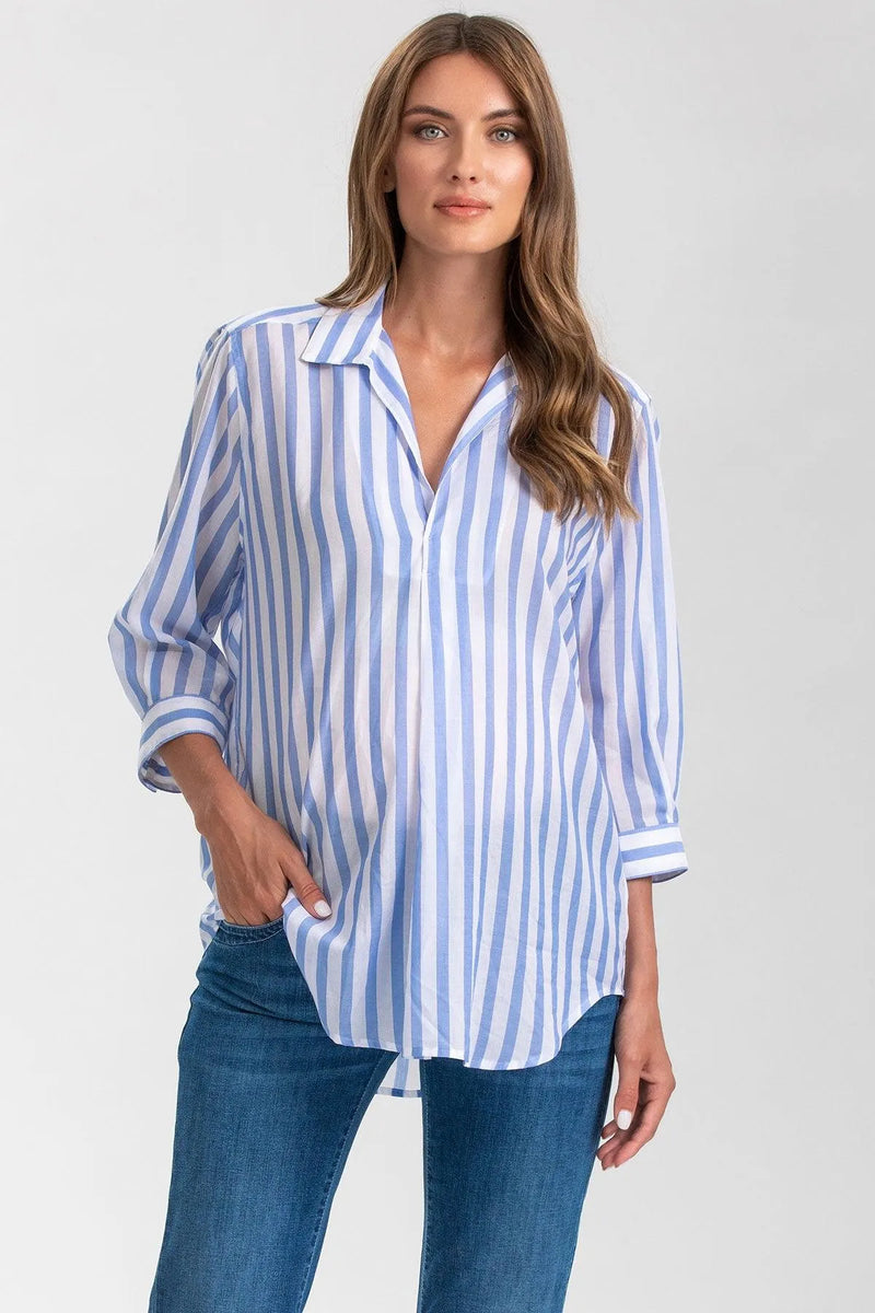 Camicia premaman a righe blu