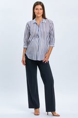 CRISTIAN | Pantaloni Premaman Blu Scuro a Gamba Larga