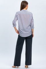 CRISTIAN | Pantaloni Premaman Blu Scuro a Gamba Larga