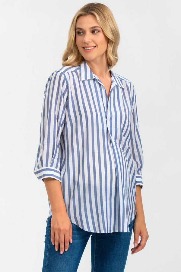 Maternity shirt with stripes