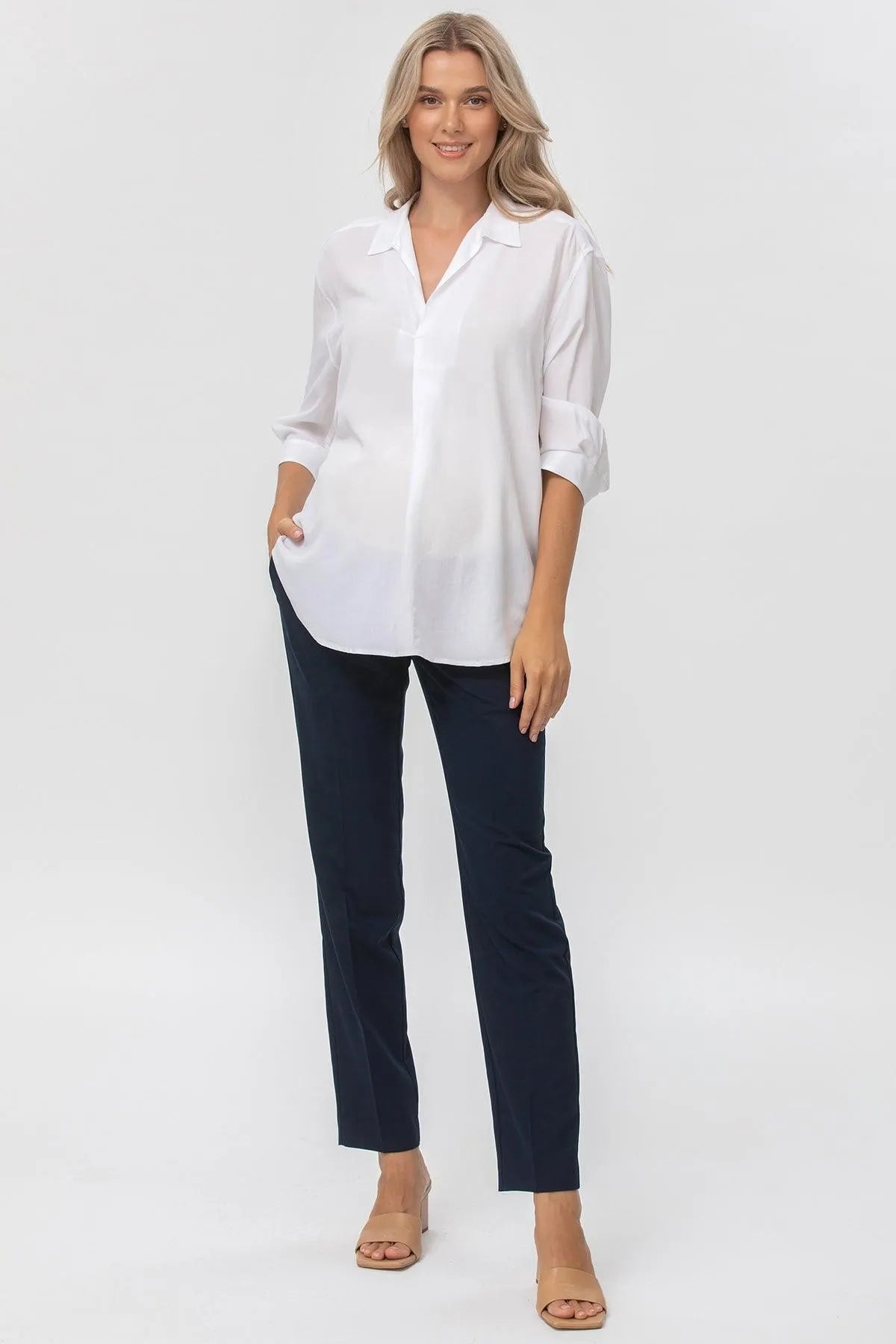 HARRY | Pantalone Premaman Slim Fit da Ufficio Blu - Pietro Brunelli