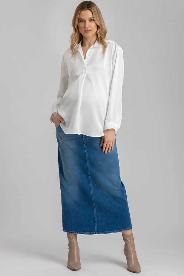 EMILY | Maxi Gonna Premaman in Denim - Pietro Brunelli