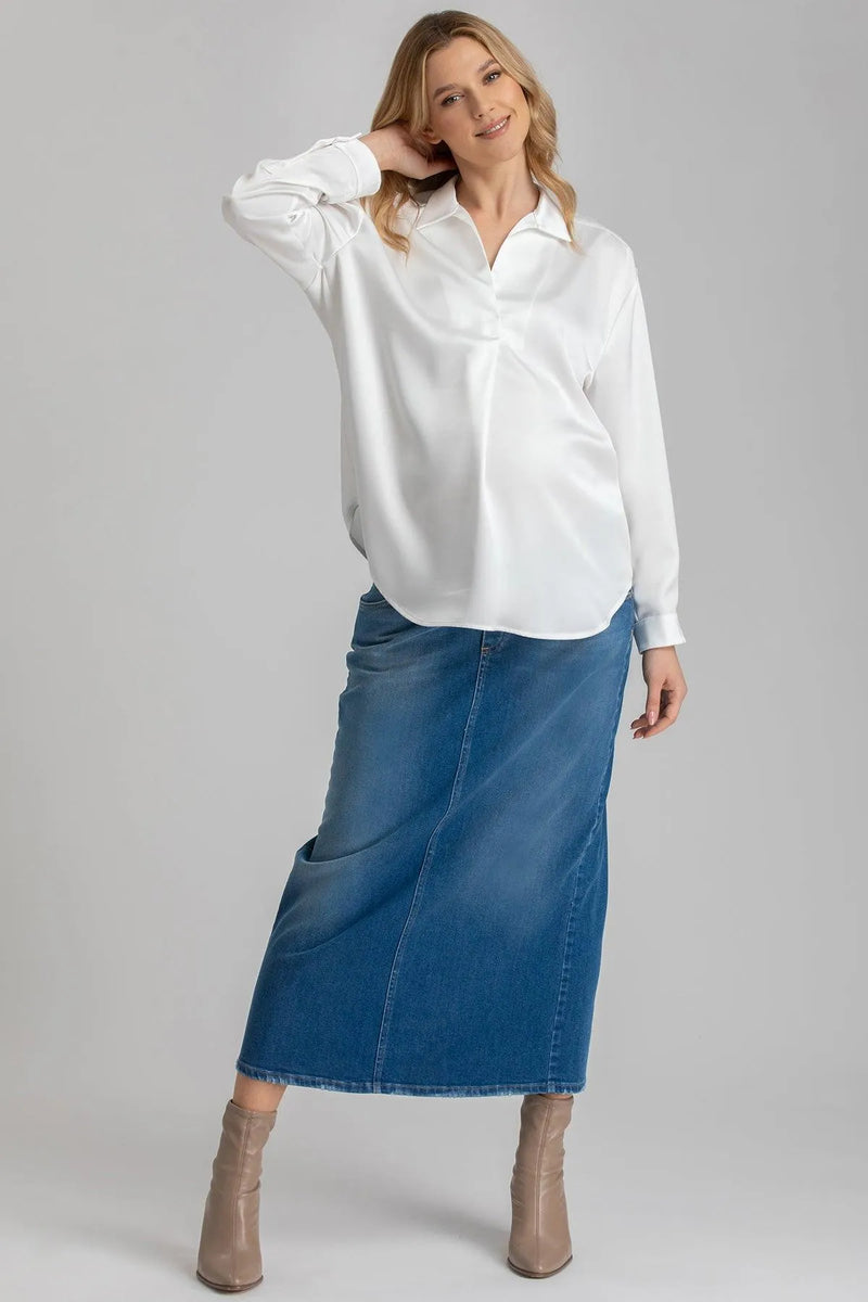 EMILY | Maxi Gonna Premaman in Denim - Pietro Brunelli