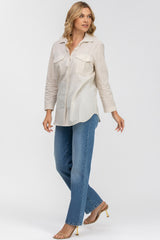 SAFARI POCKET | Camicia Utility in Lino Beige