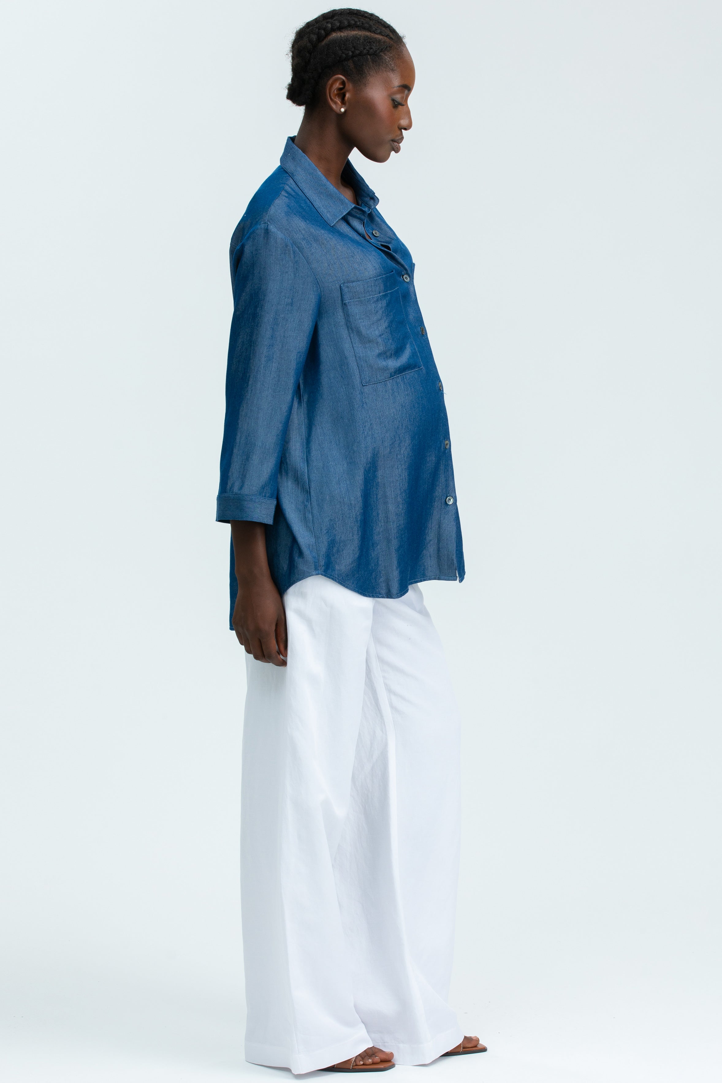 JOSEPH | White Maternity Pants in Linen