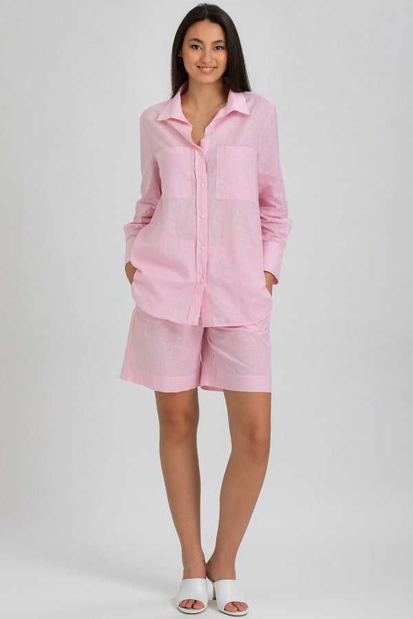 JANE SHORTS | Pink Linen Shorts
