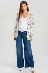 JANE QA44 | Oversized Printed Shirt with Cuff Buttons