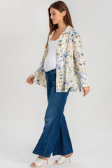 JANE QA44 | Oversized Printed Shirt with Cuff Buttons