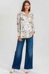 JANE QA44 | Oversized Printed Shirt with Cuff Buttons