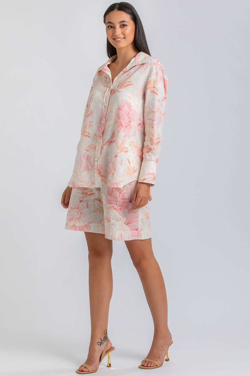 JANE SHORTS QA36 | Printed Shorts in Ramié