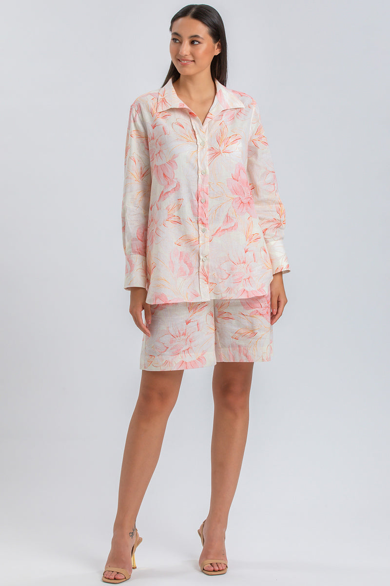 JANE SHORTS QA36 | Printed Shorts in Ramié