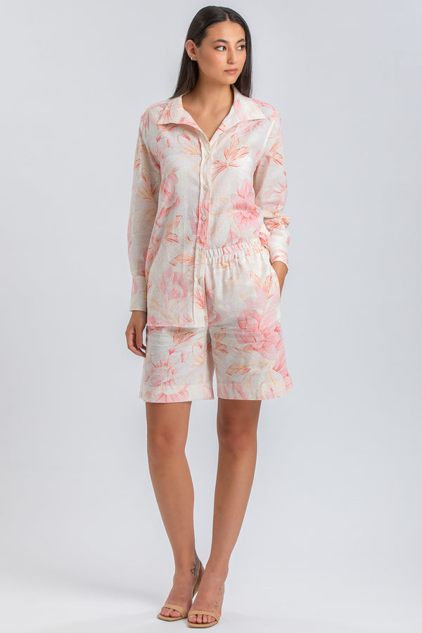 JANE SHORTS QA36 | Printed Shorts in Ramié